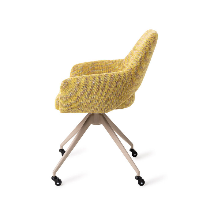 Jesper Home Yanai Lemon Lines Eetkamerstoel - Glide Beige