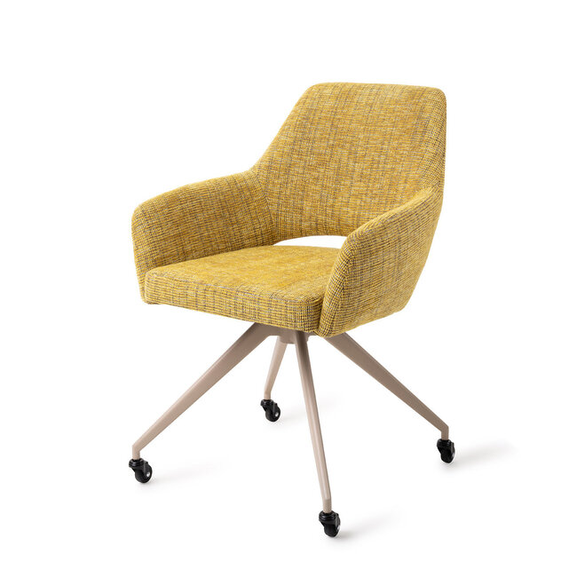 Jesper Home Yanai Lemon Lines Eetkamerstoel - Glide Beige