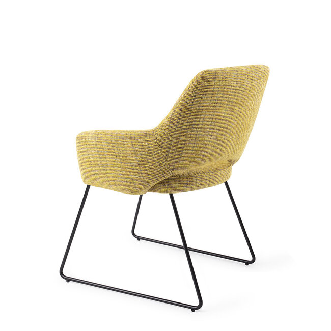 Jesper Home Yanai Lemon Lines Eetkamerstoel - Slide Black