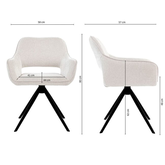 Kick Collection Eetkamerstoel - Miyo - Champagne