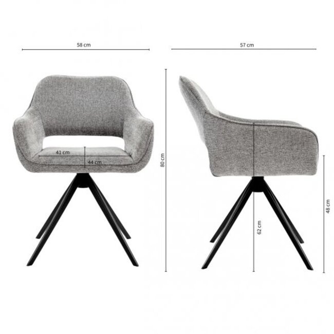 Kick Collection Eetkamerstoel - Miyo - Donkergrijs