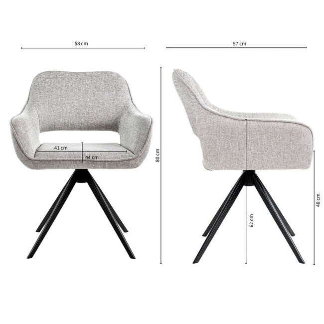 Kick Collection Eetkamerstoel - Miyo - Grijs