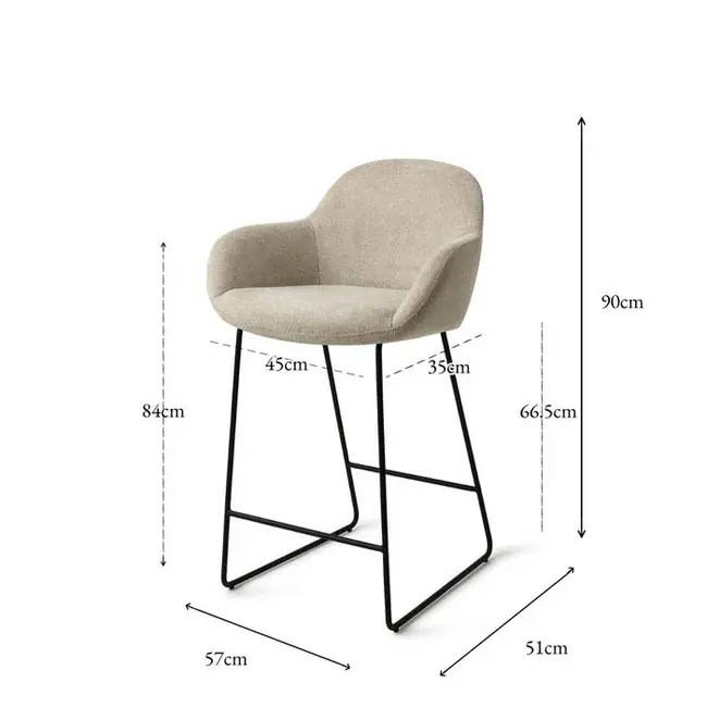 Jesper Home Kushi  Ivory Ivy -  Slide Black (L)