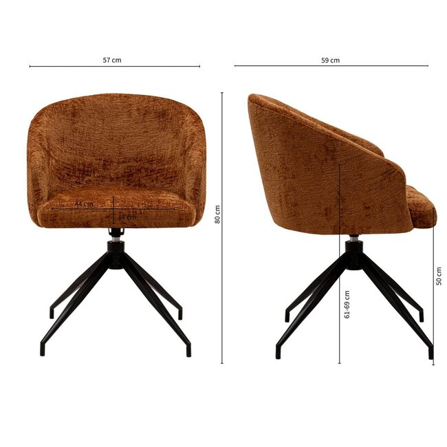 Kick Collection Eetkamerstoel Merle - Terra