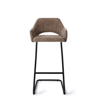 Jesper Home Yanai Checked Chestnut  Barkruk - Arch Black (H)