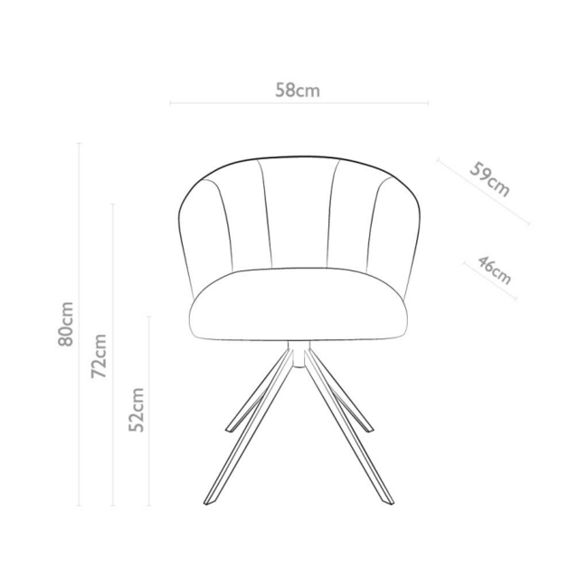 Eetkamerstoel Lino - Rythm Naturel 01 - Turn Anodic Brown
