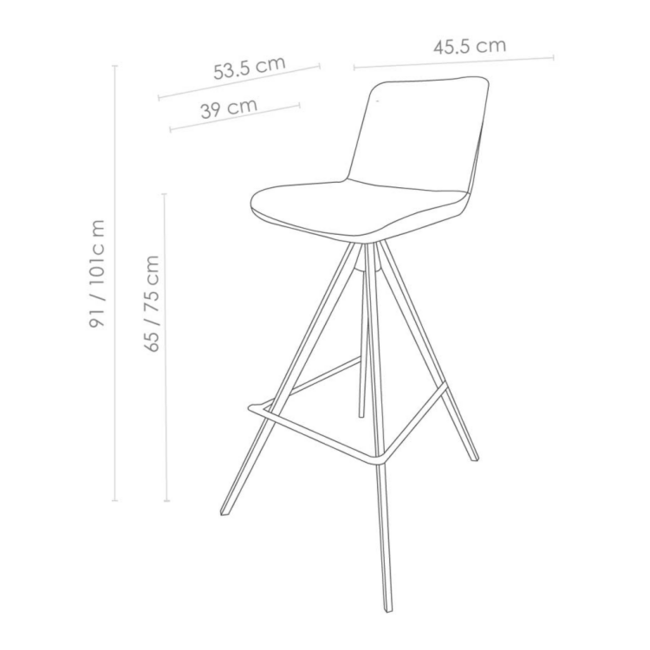 Barkruk Uno - Bull Caramel 16 I 75cm