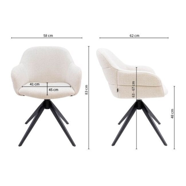 Kick Collection Eetkamerstoel Noel - Champagne