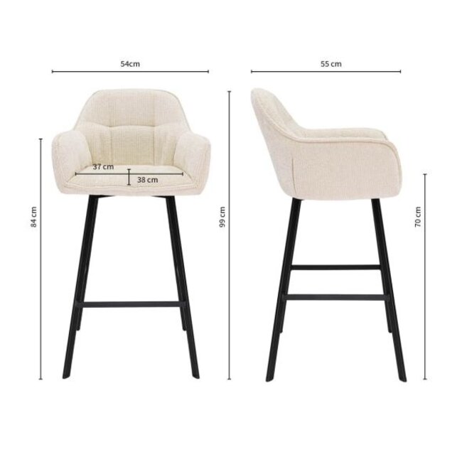 Kick Collection Barkruk - Lynn - Creme