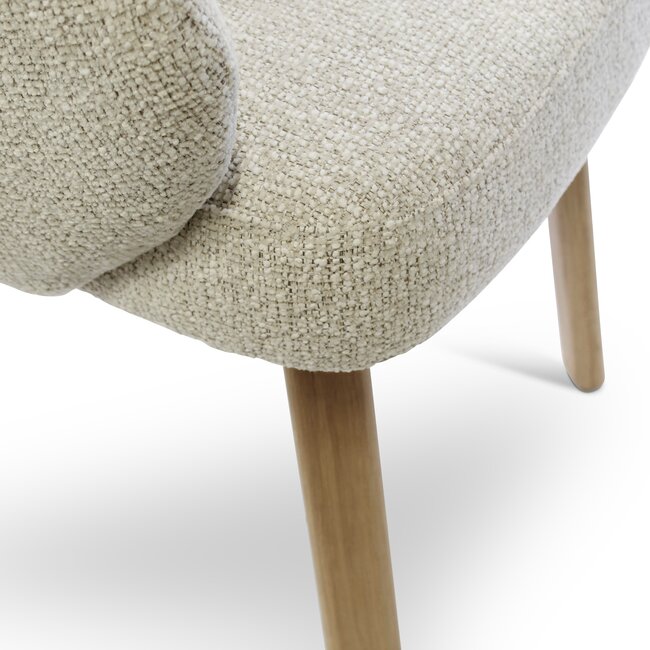Eetkamerstoel Basso - Beige - Eik naturel