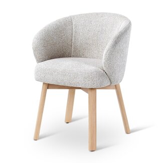 Eetkamerstoel Basso - Beige - Eik naturel