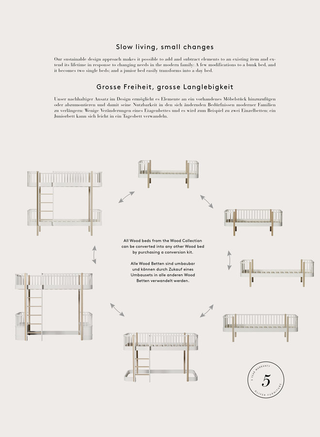 Oliver Furniture Wood original bed white/oak