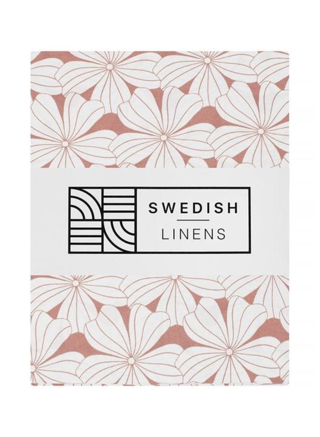 Swedish Linens - flowers terracotta pink