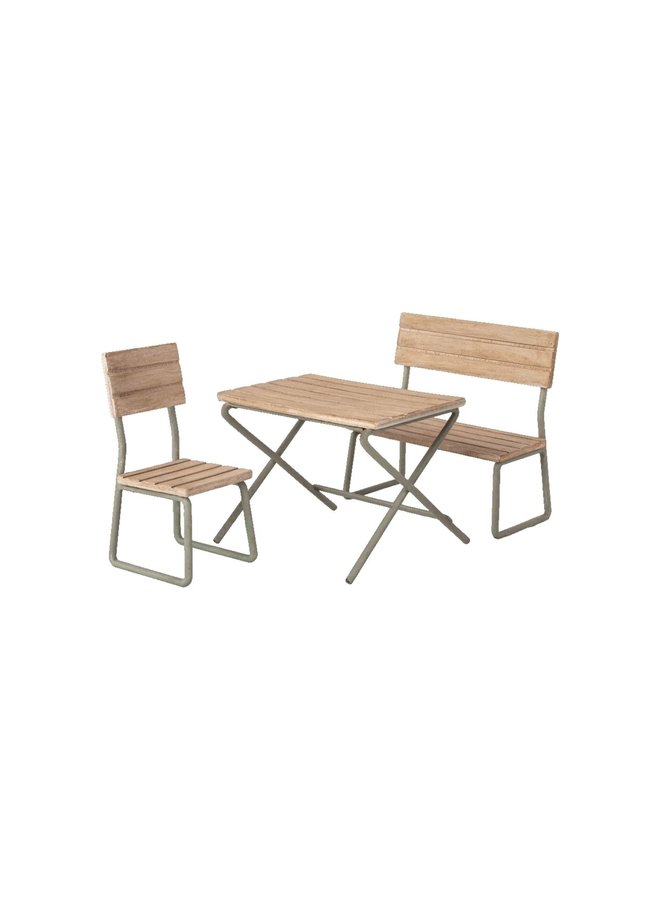 Maileg - Garden set, table with chair + bench