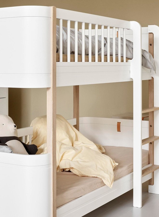 Oliver Furniture - Wood mini+ low bunk bed, white/oak