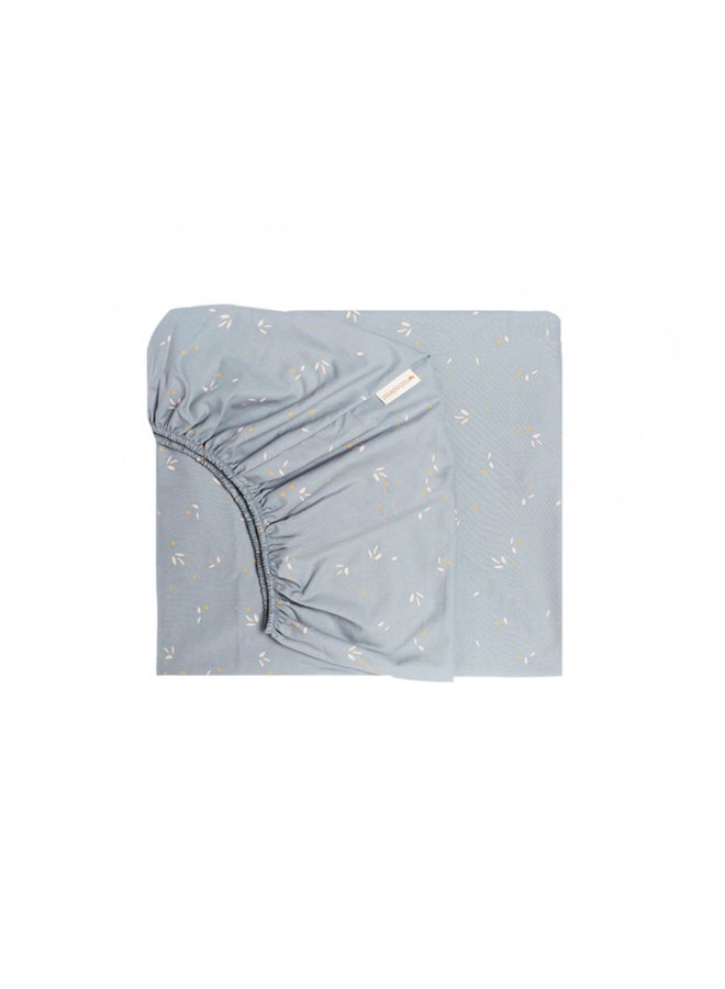 Nobodinoz tibet fitted sheet (junior), willow soft blue