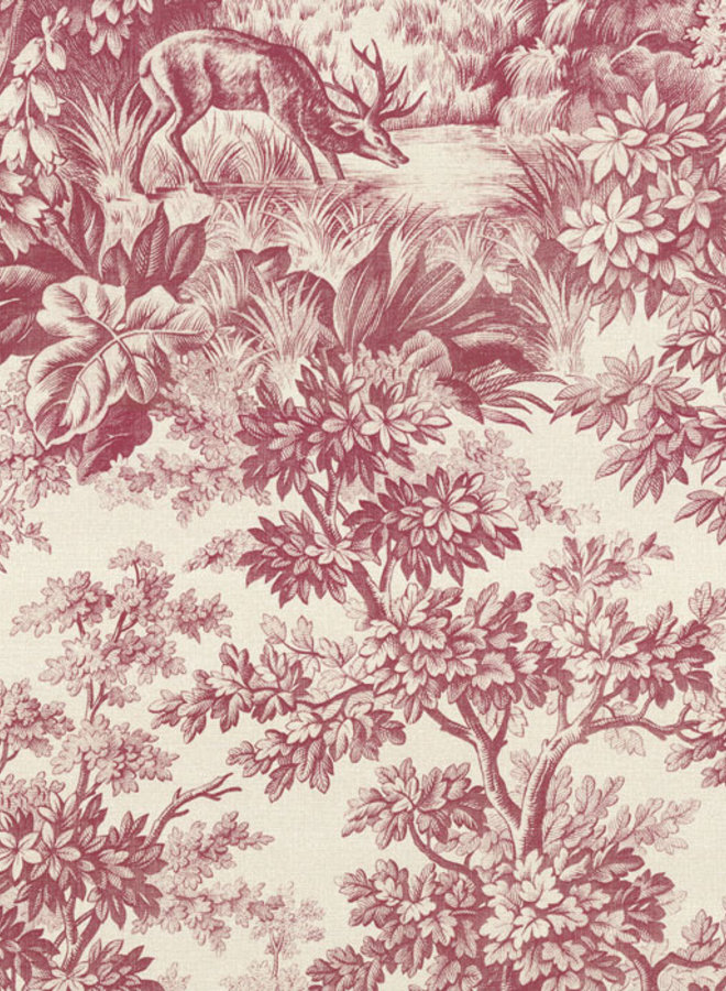 Little Greene - Stag Toile, burgundy