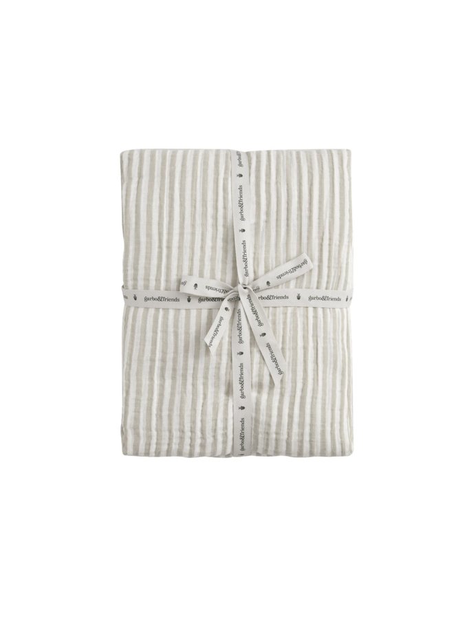 Garbo&Friends - Muslin Junior Fitted Sheet 60x120, Stripe Anjou