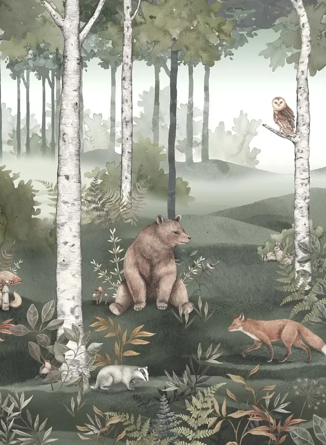 Behang Newbie  Wild Forest Mural 6943