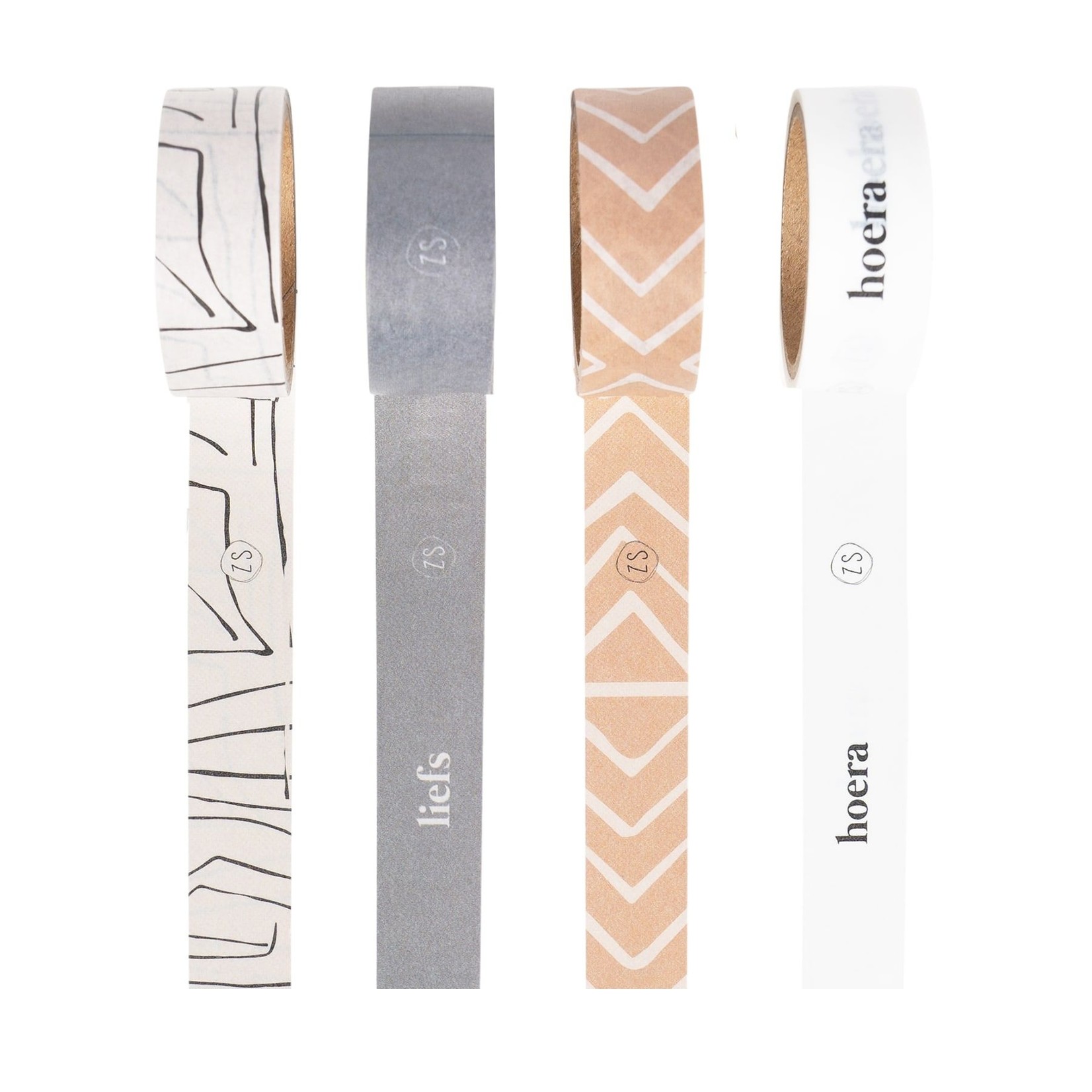 Zusss Washi-tape - Liefs/Hoera - 4 rollen