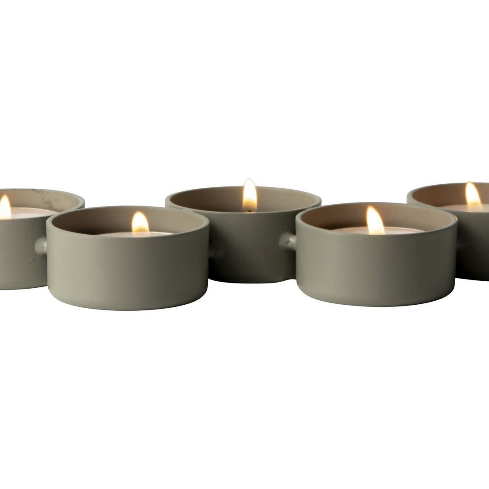 Gusta Theelichthouder - Metaal - Groen - 5 stuks