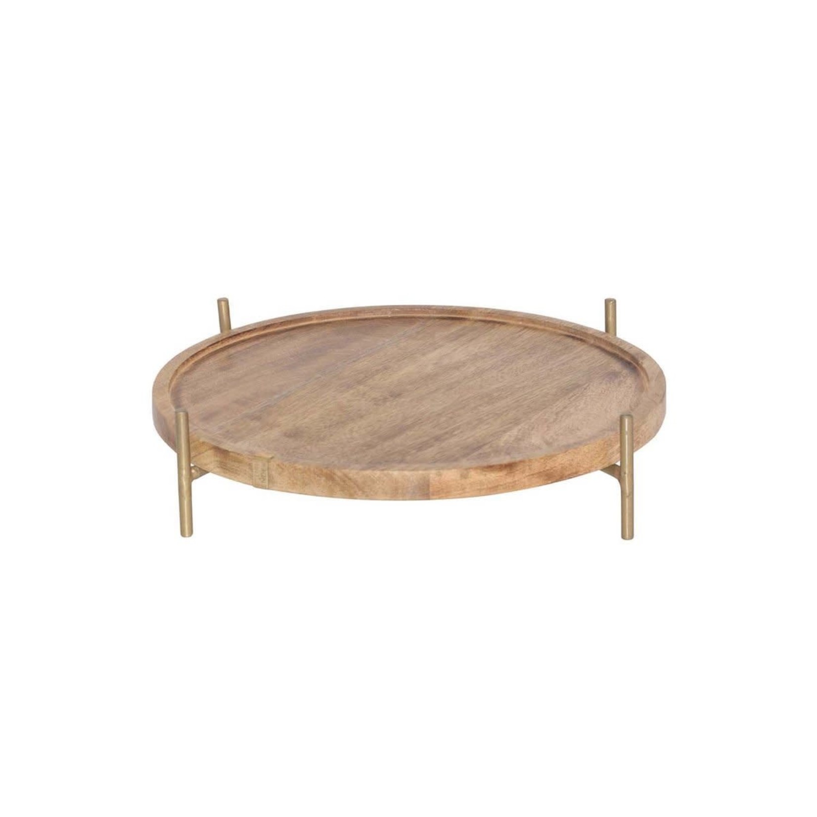 Plateau - Rond met standaard - Hout - 29cm