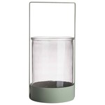 Gusta Windlicht - Glas met metaal - Ø 15,7 x 33 cm - Groen