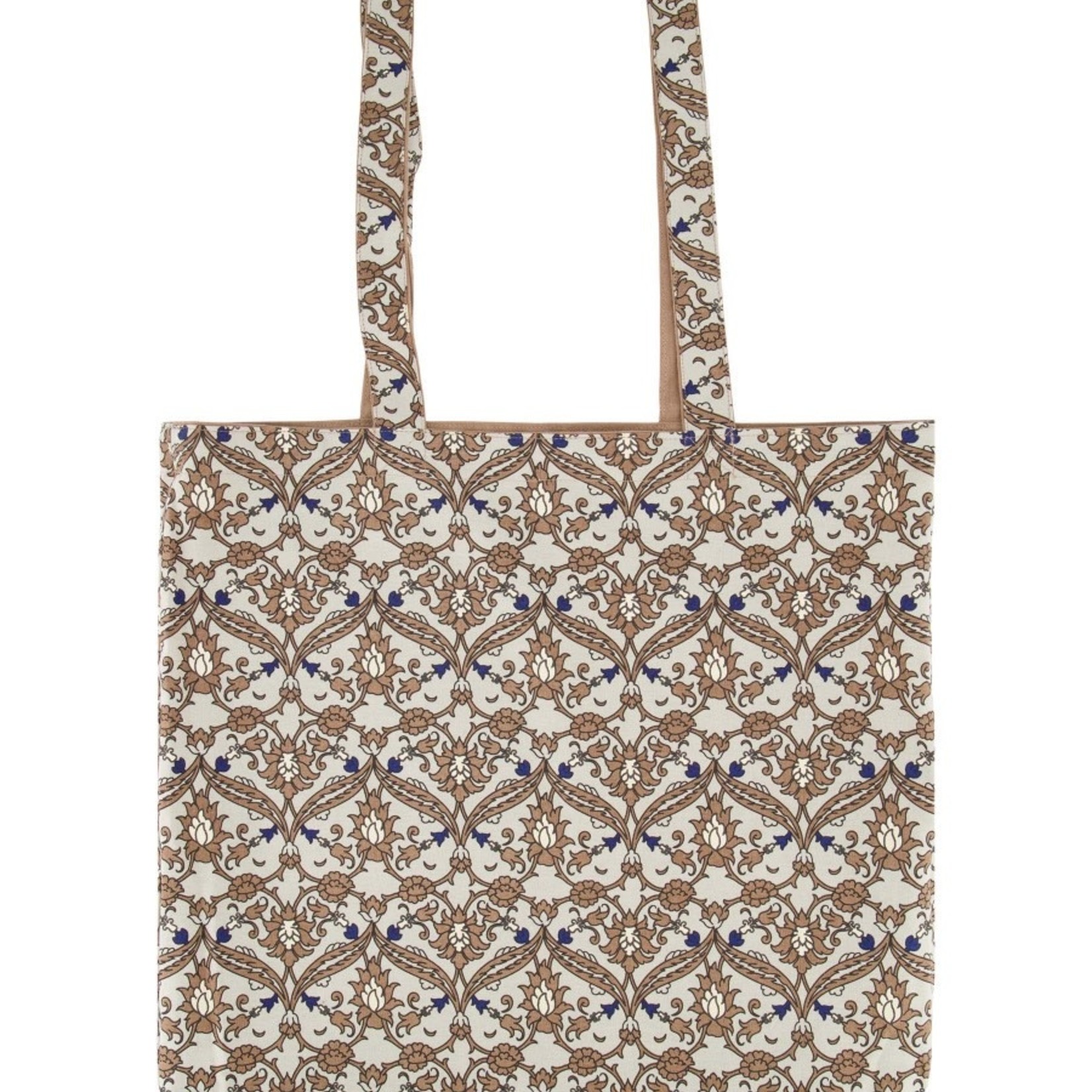 Zusss Shopper met print - Katoen - Lichtbruin