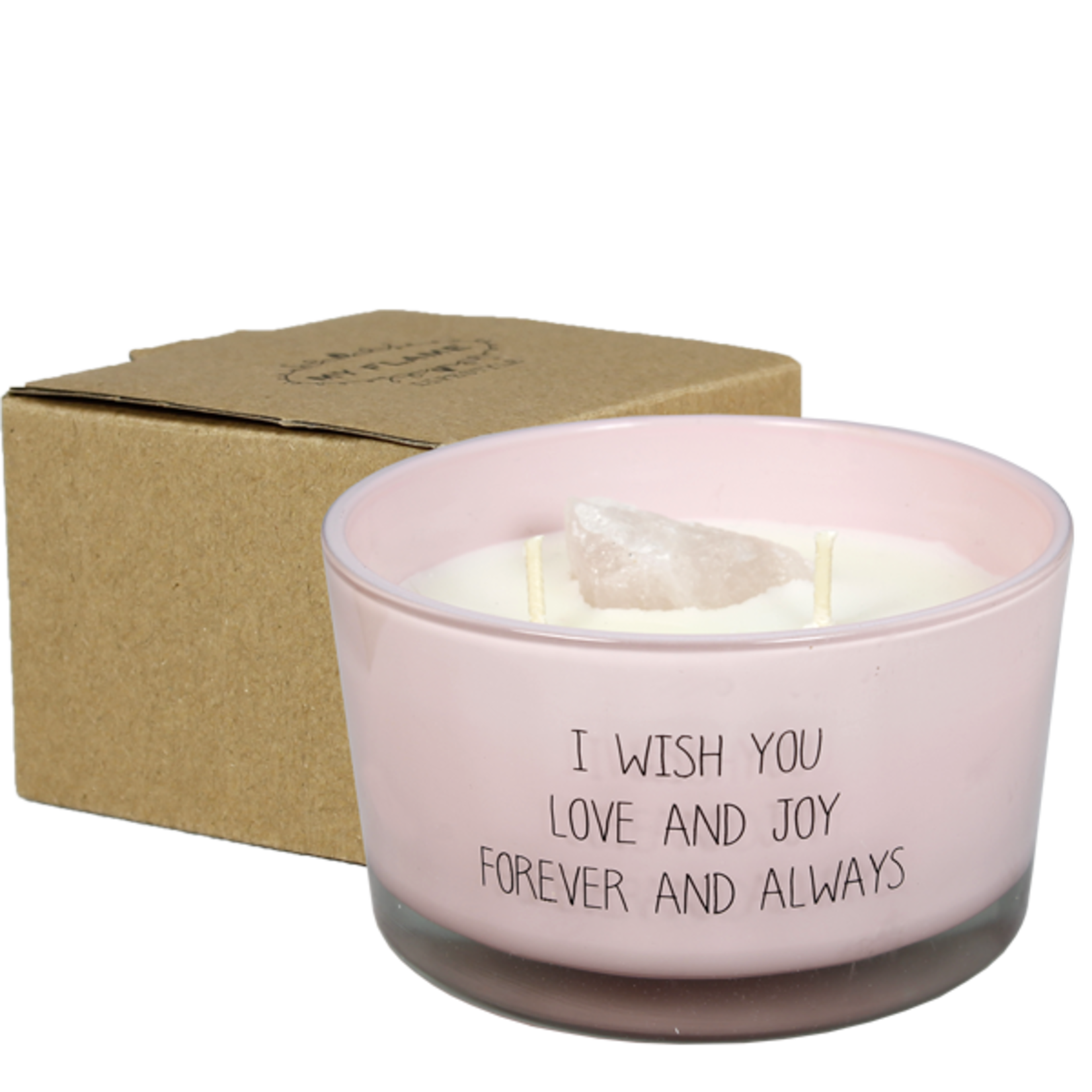 My Flame Sojakaars met kristal - I wish you love and joy forever and always - Green Tea Time