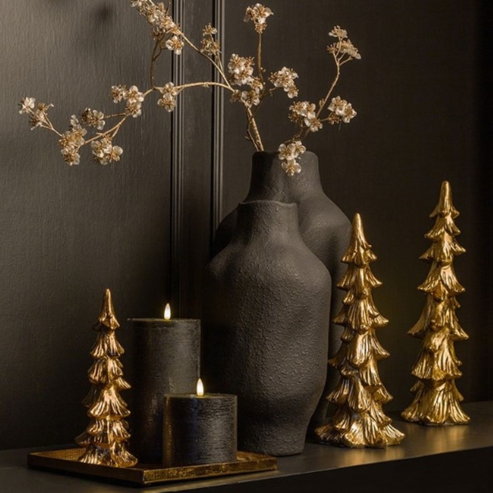 Countryfield Stompkaars - Rustiek - Ø7,5x15cm - LED - L - Zwart