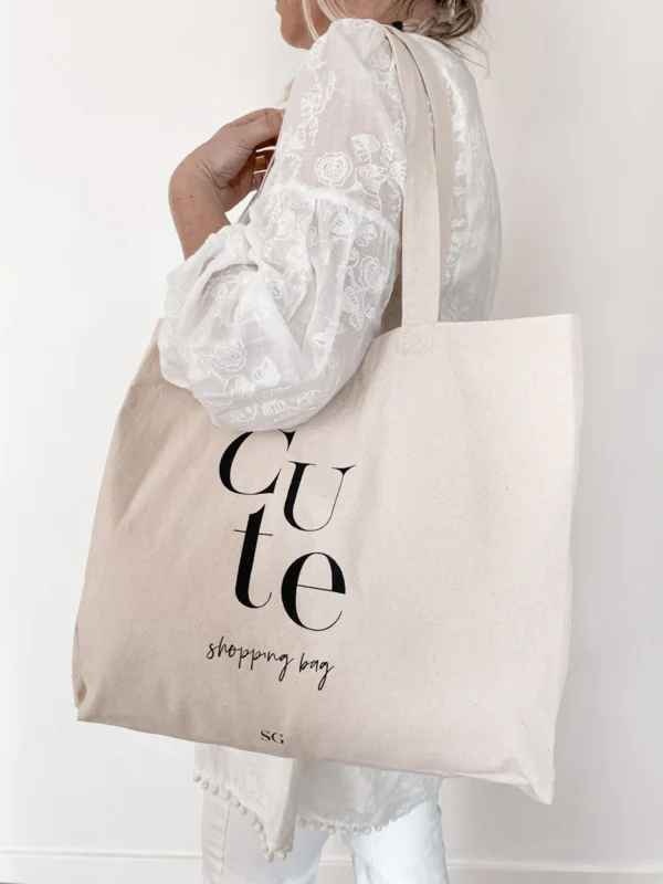 Shopper bag katoen deals