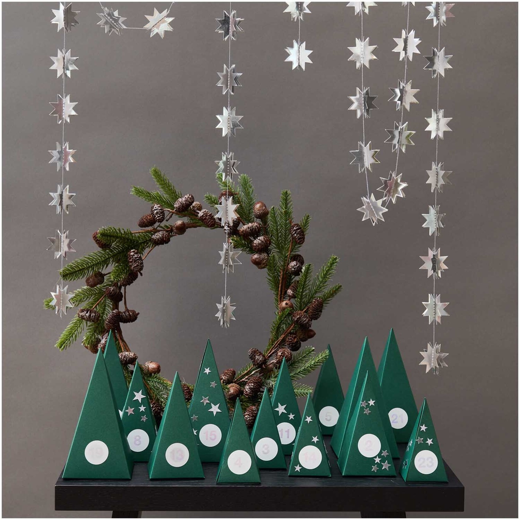 Adventkalender doosjes -Kerstboom - Groen - 24 stuks