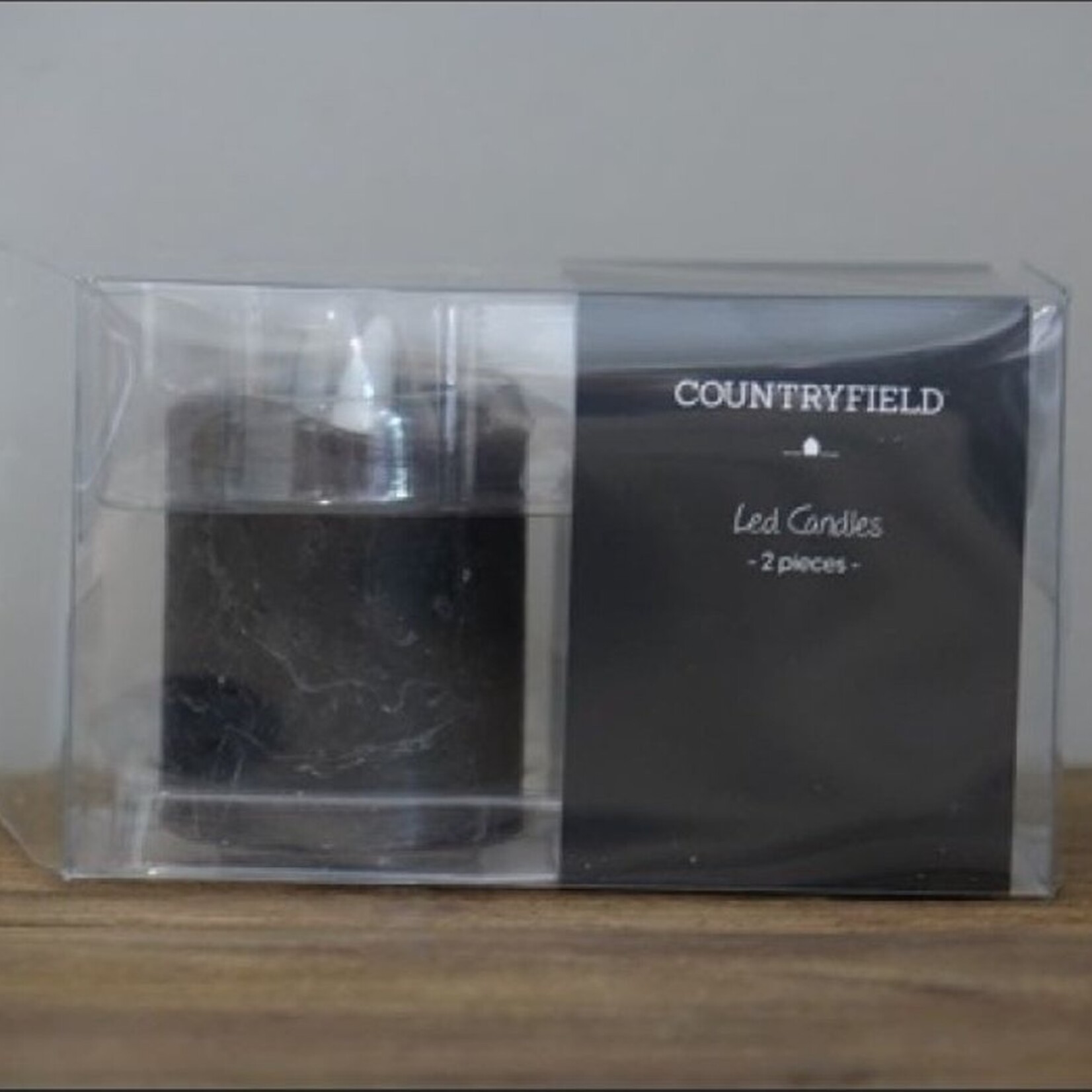 Countryfield Stompkaars - Antiek - Ø5x7,2cm - LED  - Set van 2 - Zwart