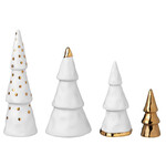 Räder Kerstbomen - Porselein - Set van 4 - Wit/Goud