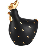 Kip met stipjes - Dolomiet - Zwart/Goud  - 16x11x22cm