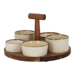 Serveerplank met schaaltjes - Bits & Bites - Beige - Groot