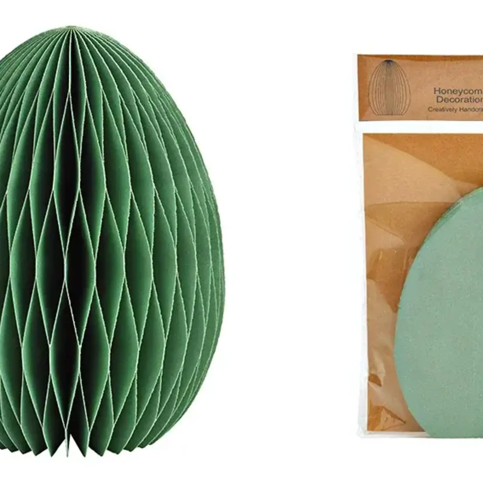 Paasei Honeycomb - Papier - Groen - 11x15x11cm