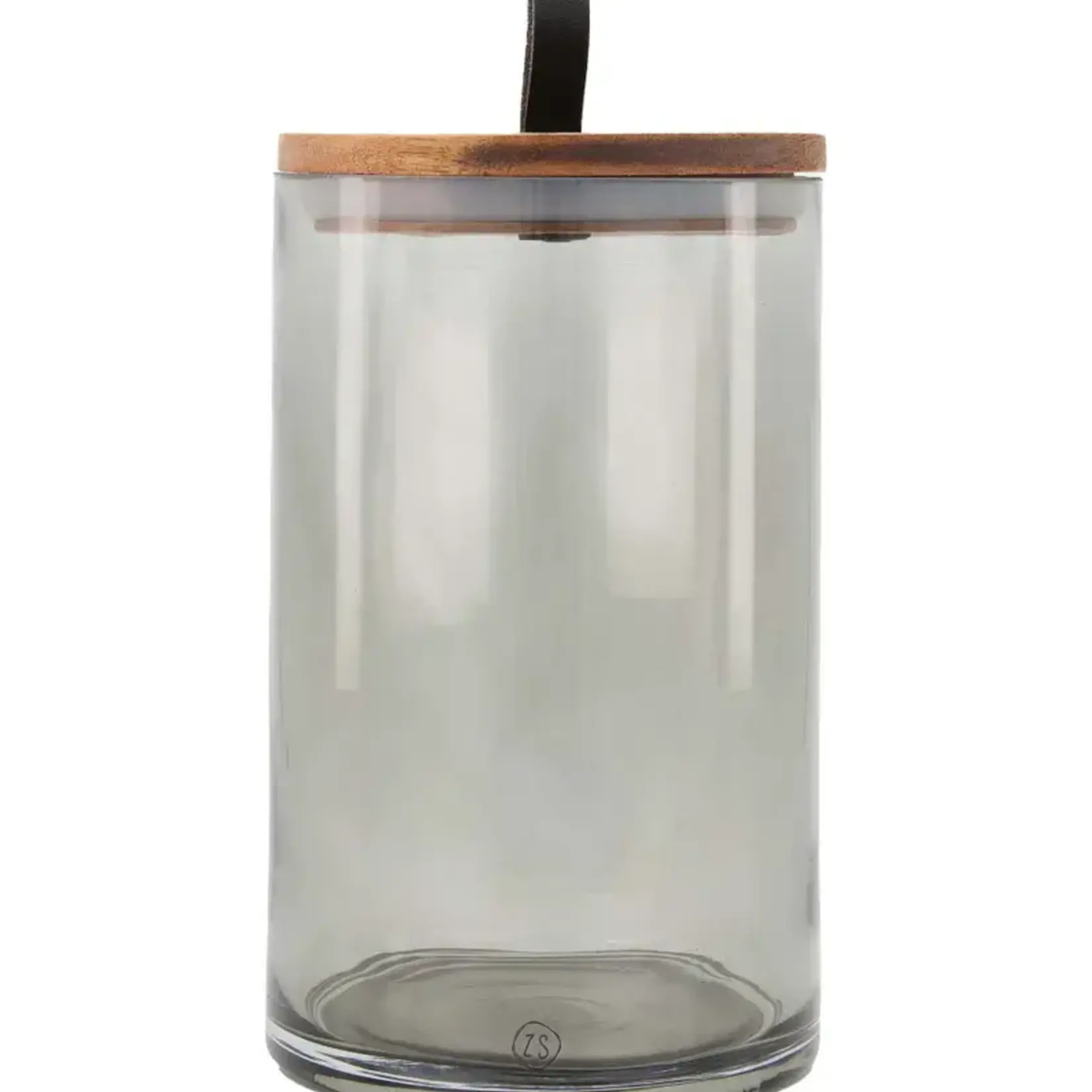 Zusss Voorraadpot met houten deksel - Hartje - Glas - Naturel - Ø12x22,5cm