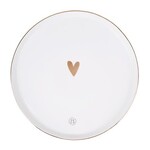 Zusss Dinerbord - Hartje - Keramiek - Wit/Goud - Ø27x2cm