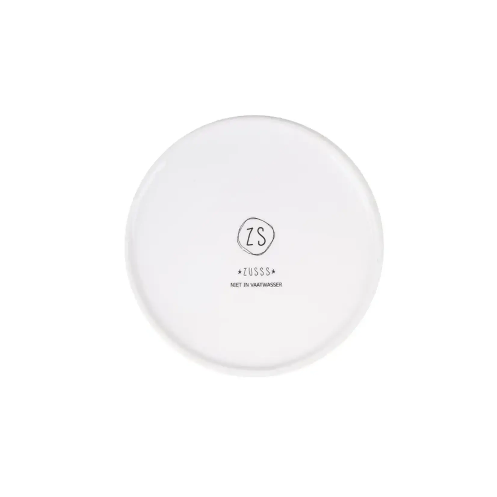 Zusss Gebaksbordje - Hartje - Keramiek - Wit/Goud - Ø14,5 x 1,5cm