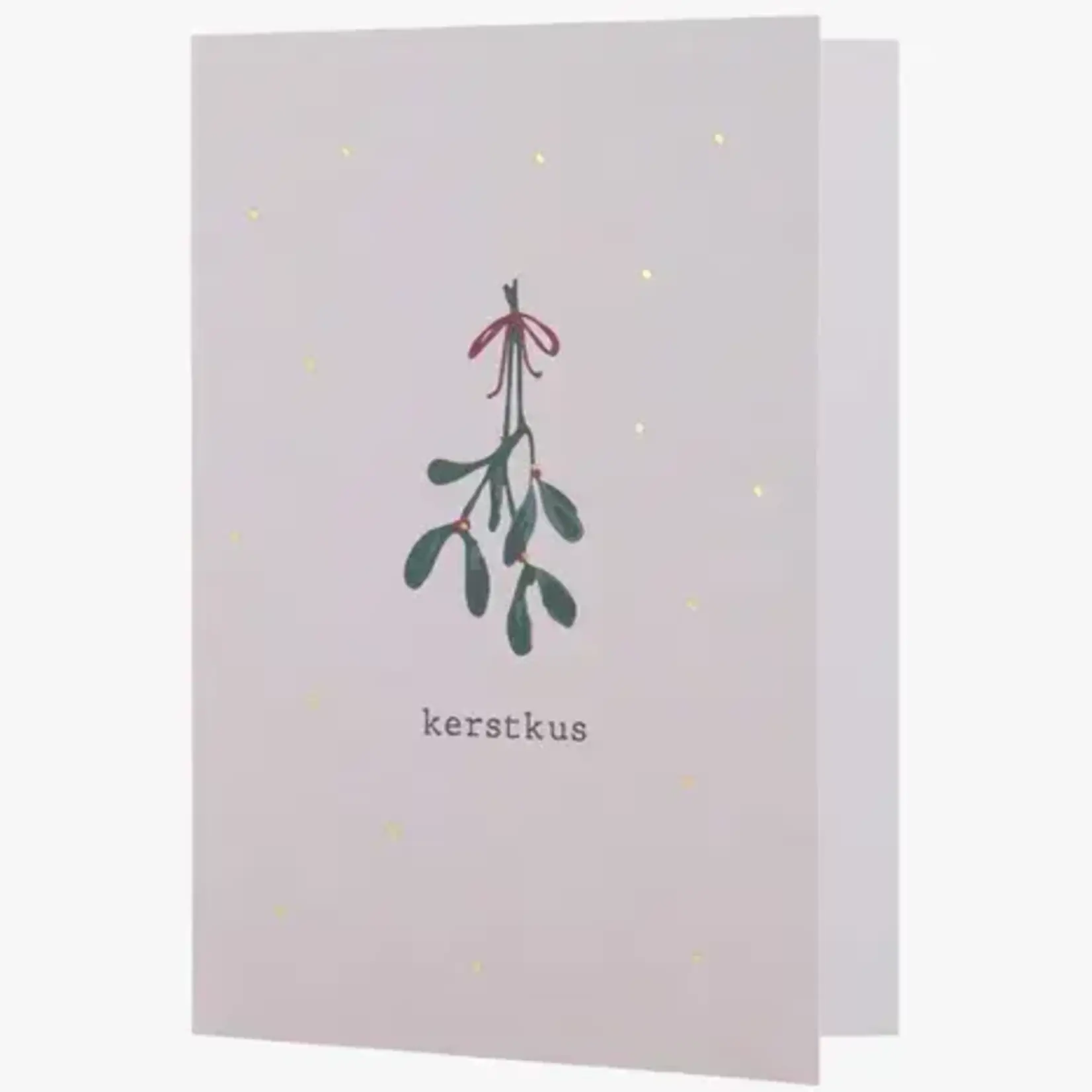 Zusss Wenskaart met gouden enveloppe - Mistletoe/Kerstkus - Zand