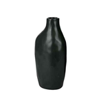 Vaas gebogen  -Keramiek - Zwart mat - 25 cm