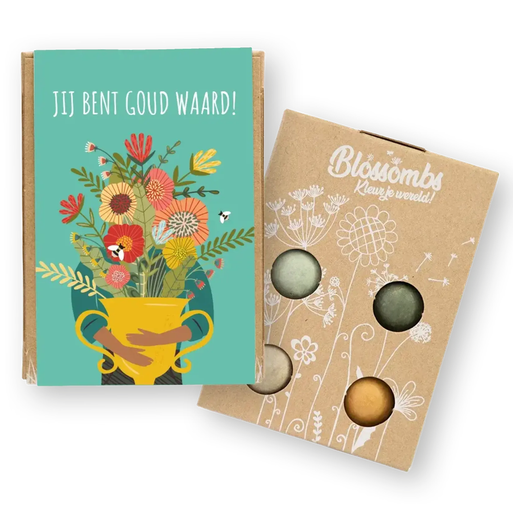 Blossombs Giftbox Mini  - Jij bent goud waard! - Zaadbommetjes 4 stuks