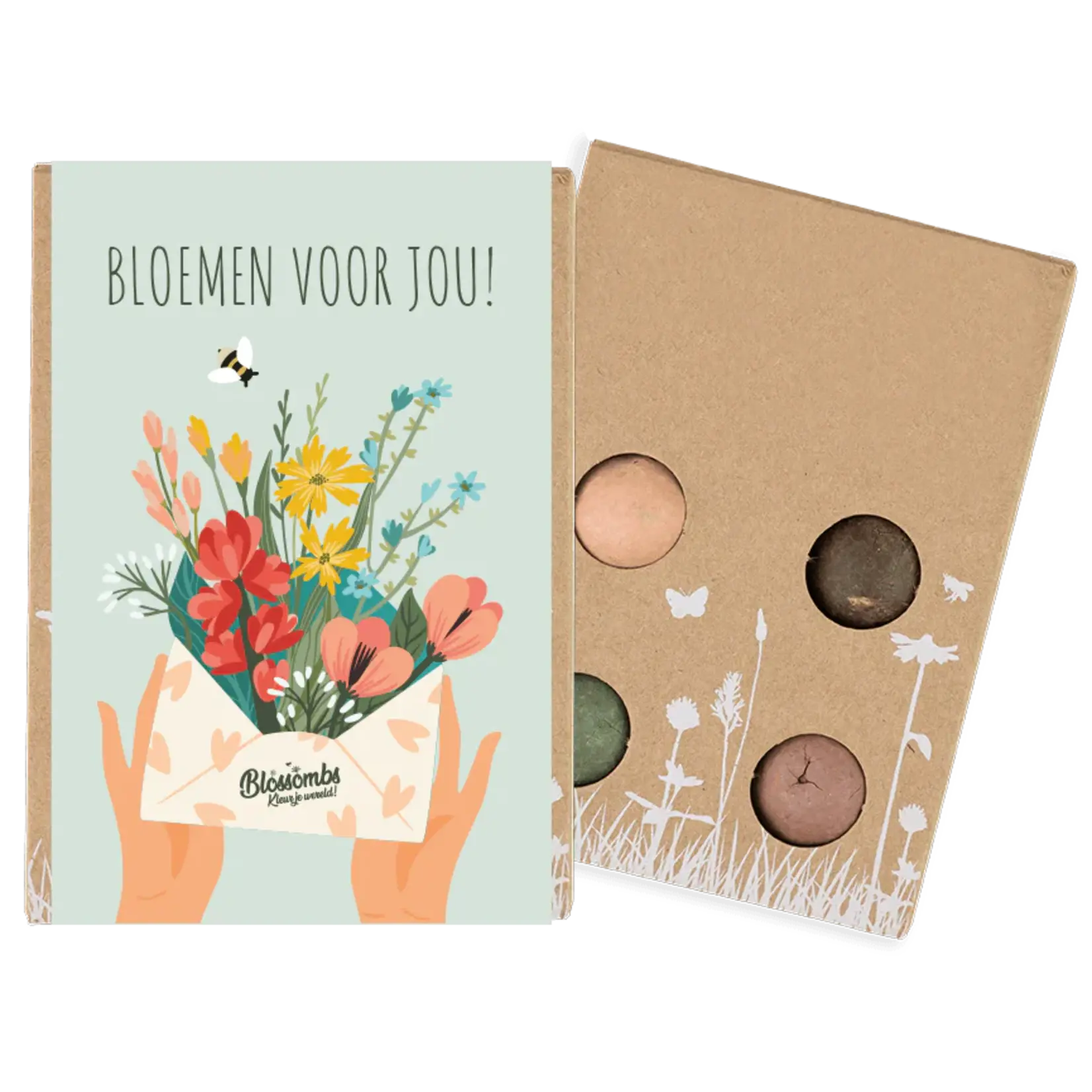 Blossombs Giftbox Mini  - Bloemen voor jou - Zaadbommetjes 4 stuks