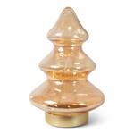 Kerstboom - LED - Glas/Metaal - Amber - Ø13 x 20 cm