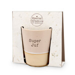 Mok "Super juf" - Keramiek - Roze/Beige