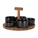 Serveerplank met schaaltjes - Bits & Bites - Zwart - Groot