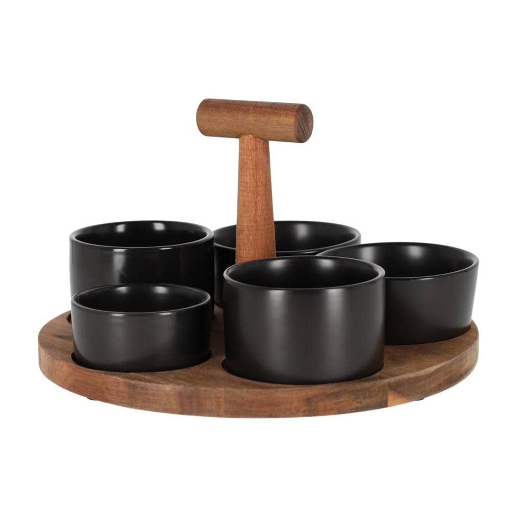 Serveerplank met schaaltjes - Bits & Bites - Zwart - Groot