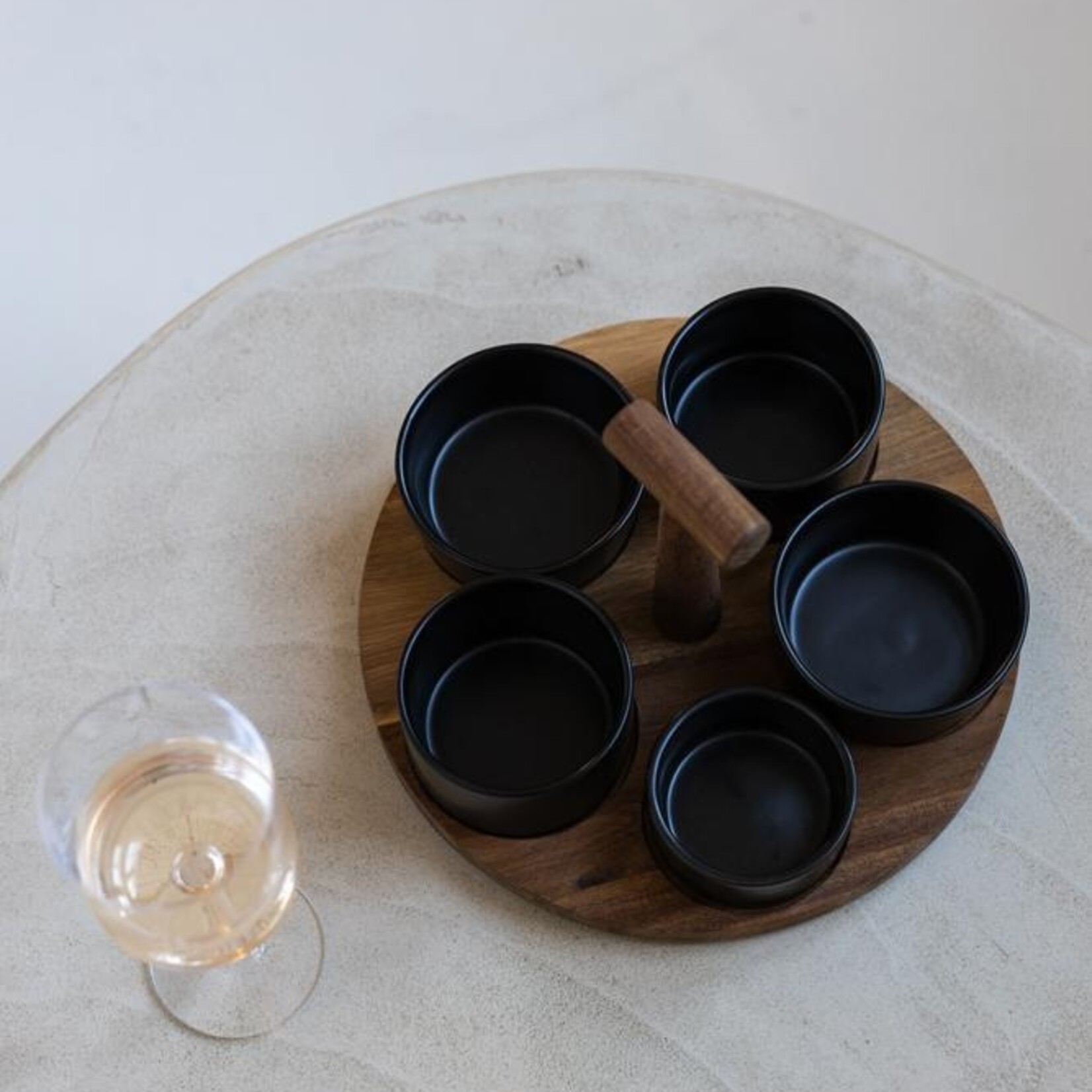 Serveerplank met schaaltjes - Bits & Bites - Zwart - Groot