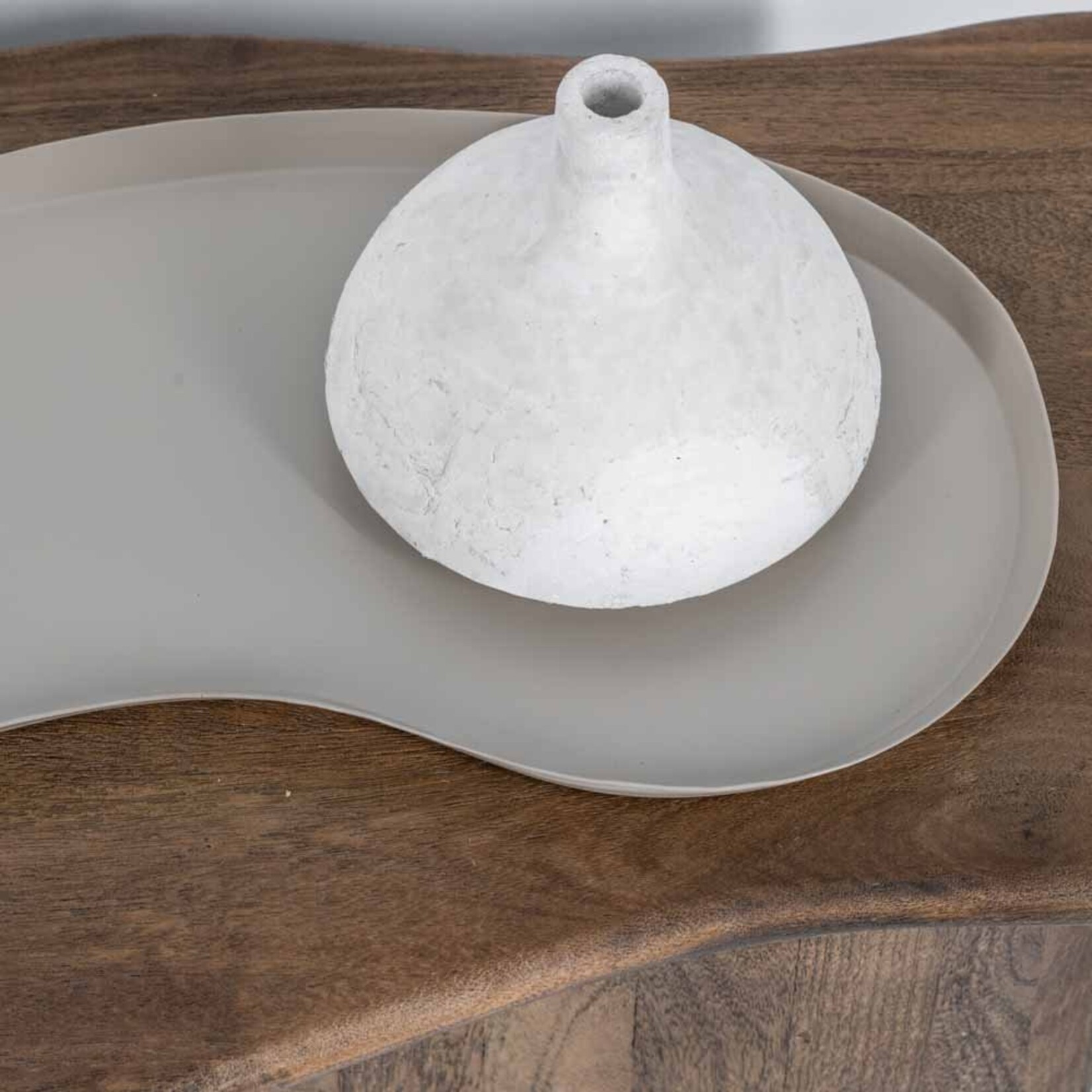 Plateau kidney - Metaal - Zand - 52x24x2cm